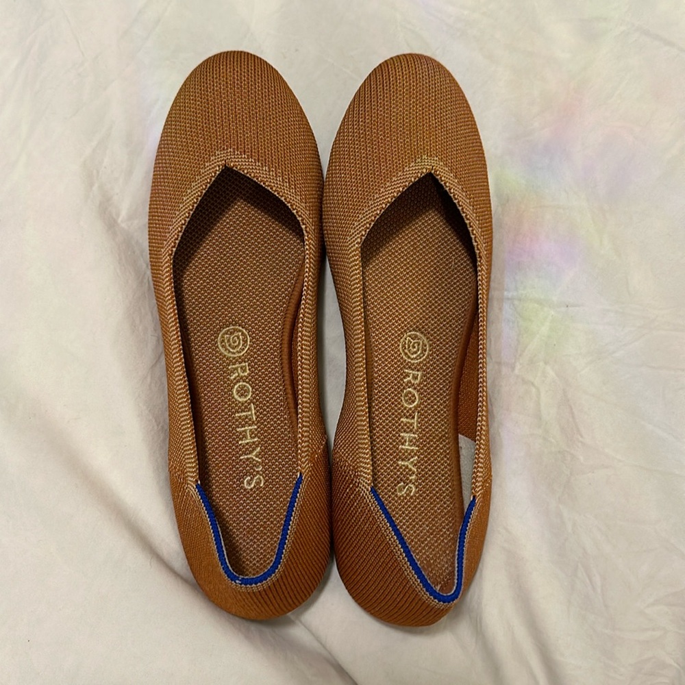 Rothy's size 9 brown ballet flat MINT